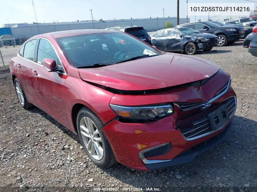 2018 Chevrolet Malibu Lt VIN: 1G1ZD5ST0JF114216 Lot: 40349627