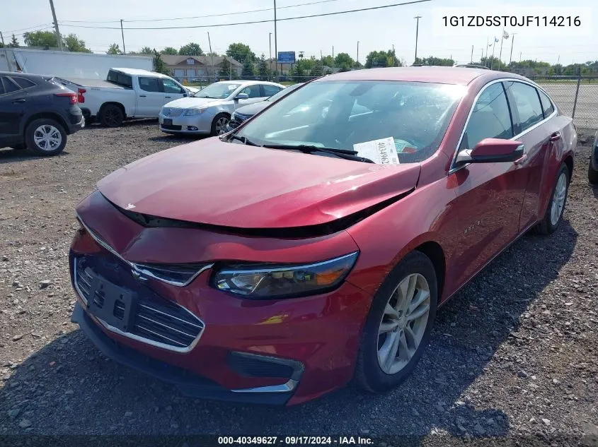 2018 Chevrolet Malibu Lt VIN: 1G1ZD5ST0JF114216 Lot: 40349627