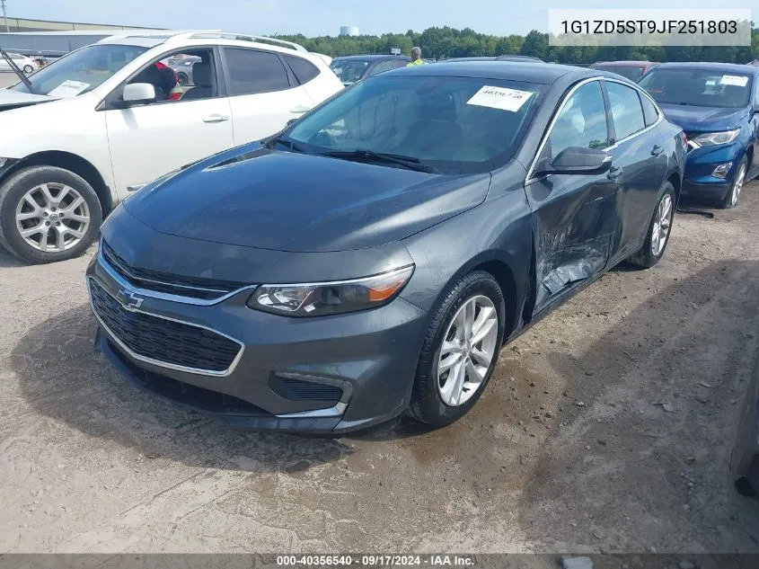 2018 Chevrolet Malibu Lt VIN: 1G1ZD5ST9JF251803 Lot: 40356540