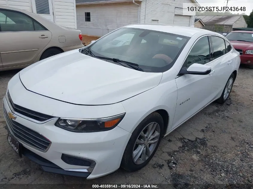 2018 Chevrolet Malibu Lt VIN: 1G1ZD5ST5JF243648 Lot: 40359143