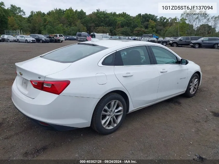 2018 Chevrolet Malibu Lt VIN: 1G1ZD5ST6JF137094 Lot: 40382128