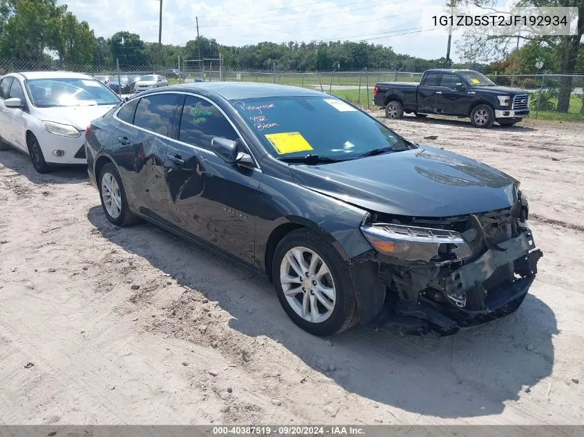 2018 Chevrolet Malibu Lt VIN: 1G1ZD5ST2JF192934 Lot: 40387519