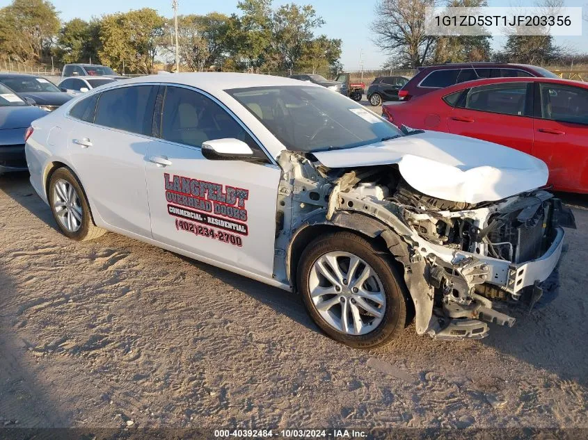 2018 Chevrolet Malibu Lt VIN: 1G1ZD5ST1JF203356 Lot: 40392484