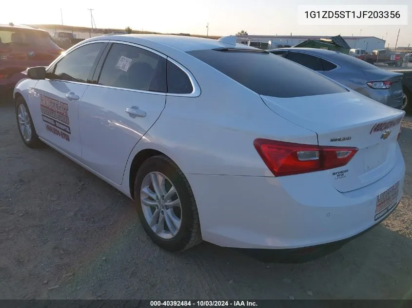 2018 Chevrolet Malibu Lt VIN: 1G1ZD5ST1JF203356 Lot: 40392484