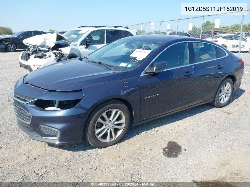 2018 Chevrolet Malibu Lt VIN: 1G1ZD5ST1JF152019 Lot: 40399563