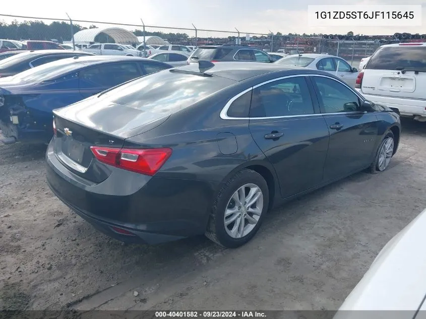 2018 Chevrolet Malibu Lt VIN: 1G1ZD5ST6JF115645 Lot: 40401582