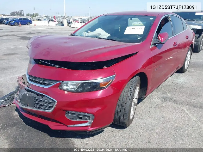 2018 Chevrolet Malibu Lt VIN: 1G1ZD5ST7JF178091 Lot: 40402292