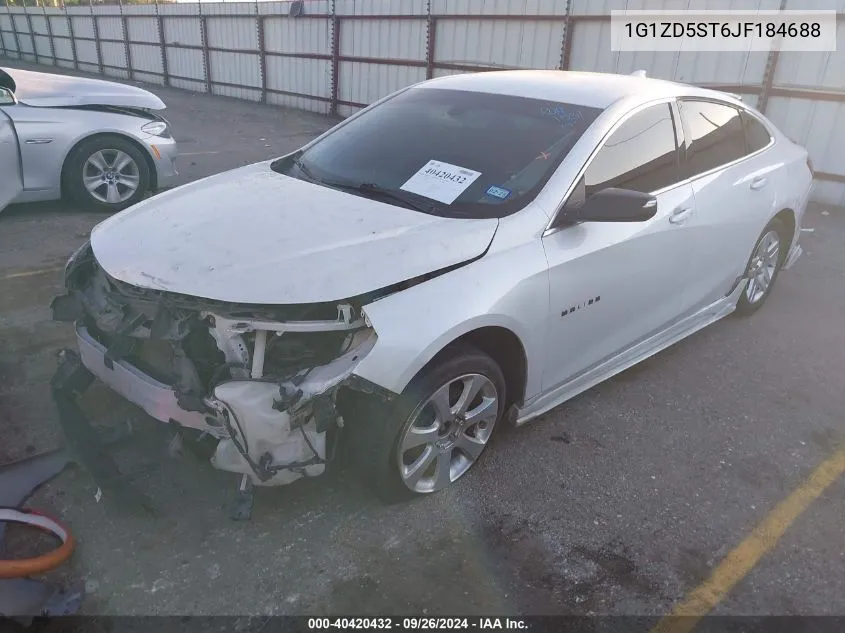 2018 Chevrolet Malibu Lt VIN: 1G1ZD5ST6JF184688 Lot: 40420432