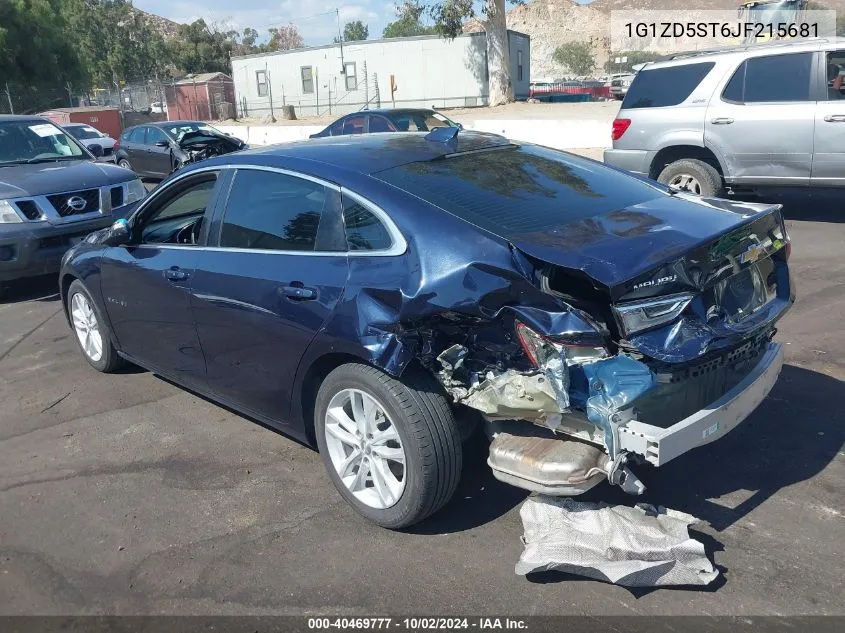 2018 Chevrolet Malibu Lt VIN: 1G1ZD5ST6JF215681 Lot: 40469777