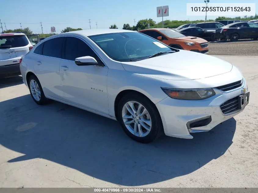 2018 Chevrolet Malibu Lt VIN: 1G1ZD5ST0JF152643 Lot: 40470966