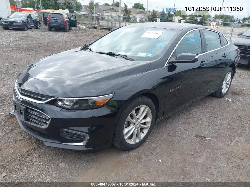 2018 Chevrolet Malibu Lt VIN: 1G1ZD5ST0JF111350 Lot: 40475067