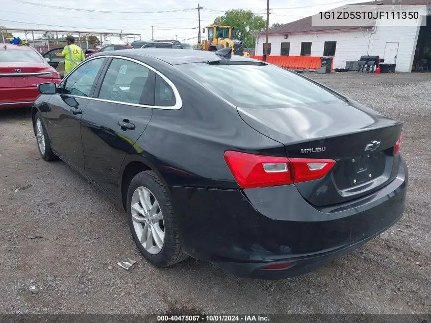 2018 Chevrolet Malibu Lt VIN: 1G1ZD5ST0JF111350 Lot: 40475067