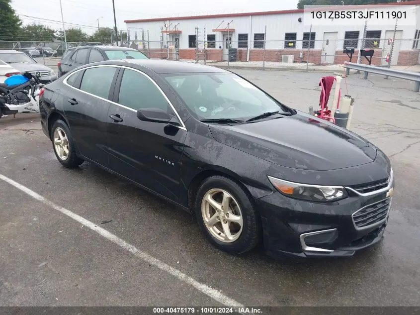 2018 Chevrolet Malibu Ls VIN: 1G1ZB5ST3JF111901 Lot: 40475179