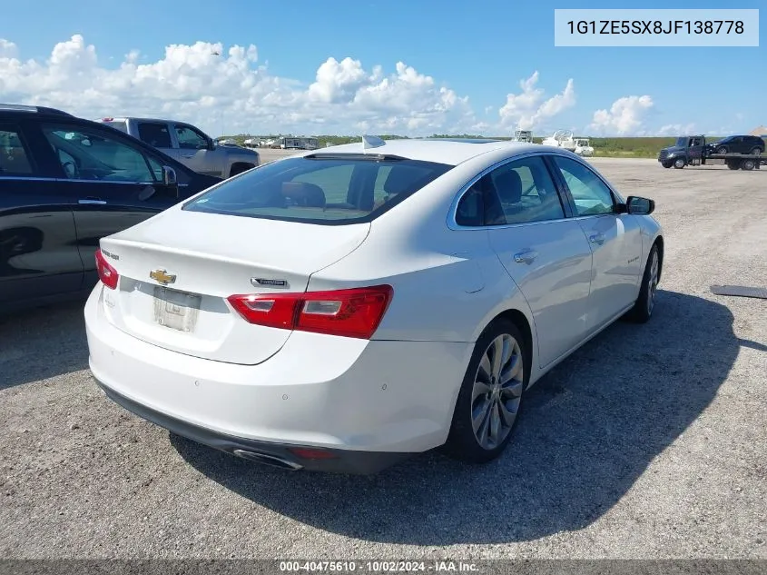 2018 Chevrolet Malibu Premier VIN: 1G1ZE5SX8JF138778 Lot: 40475610