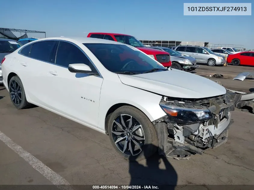 2018 Chevrolet Malibu Lt VIN: 1G1ZD5STXJF274913 Lot: 40514094