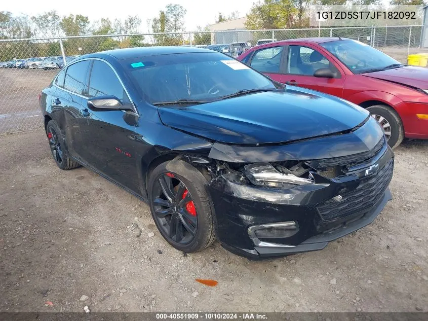 2018 Chevrolet Malibu Lt VIN: 1G1ZD5ST7JF182092 Lot: 40551909