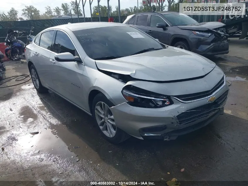 2018 Chevrolet Malibu Lt VIN: 1G1ZD5ST3JF248752 Lot: 40583002