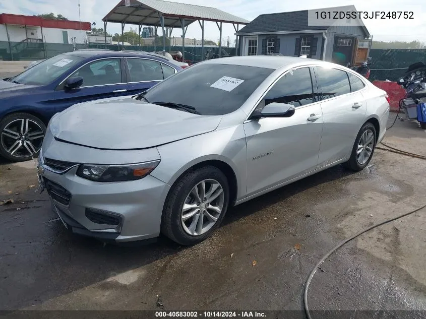 2018 Chevrolet Malibu Lt VIN: 1G1ZD5ST3JF248752 Lot: 40583002