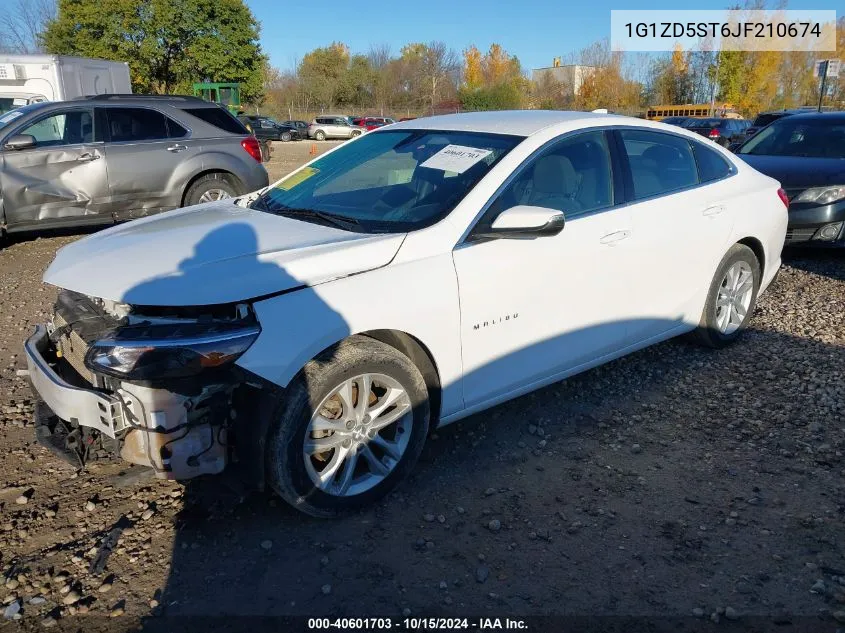 2018 Chevrolet Malibu Lt VIN: 1G1ZD5ST6JF210674 Lot: 40601703