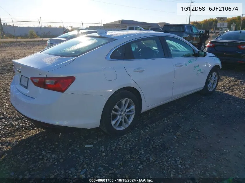 2018 Chevrolet Malibu Lt VIN: 1G1ZD5ST6JF210674 Lot: 40601703