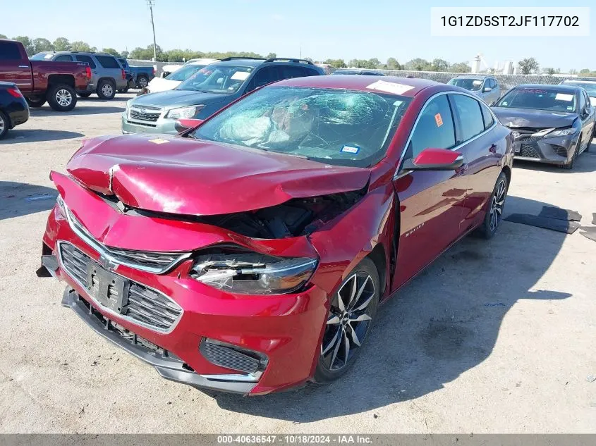 2018 Chevrolet Malibu Lt VIN: 1G1ZD5ST2JF117702 Lot: 40636547