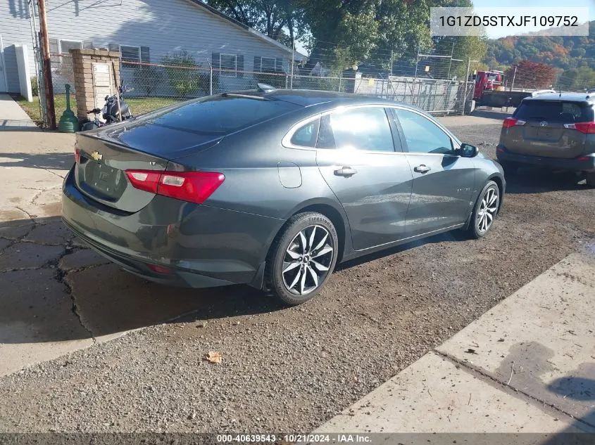 2018 Chevrolet Malibu Lt VIN: 1G1ZD5STXJF109752 Lot: 40639543