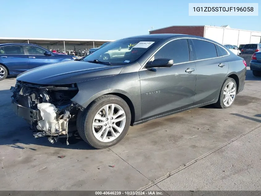 2018 Chevrolet Malibu Lt VIN: 1G1ZD5ST0JF196058 Lot: 40646239