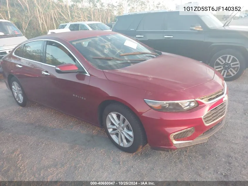 2018 Chevrolet Malibu Lt VIN: 1G1ZD5ST6JF140352 Lot: 40650047