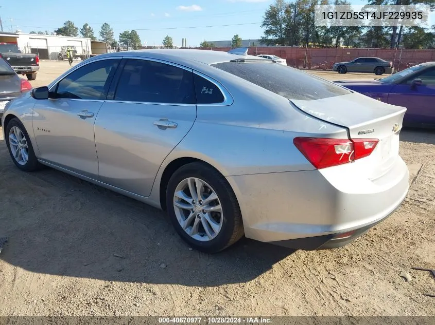 2018 Chevrolet Malibu Lt VIN: 1G1ZD5ST4JF229935 Lot: 40670977