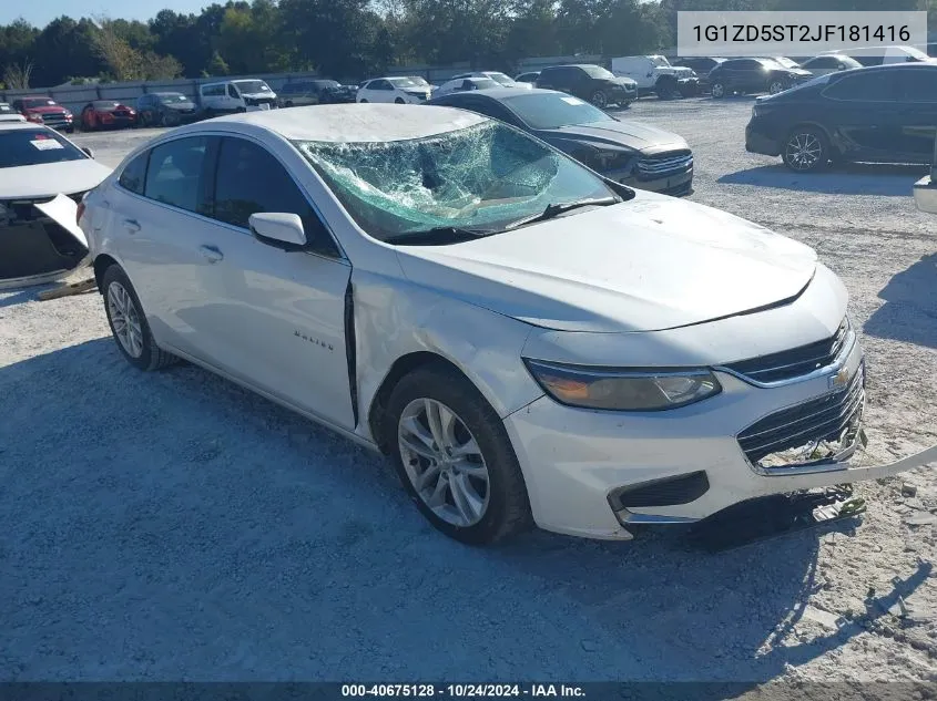 2018 Chevrolet Malibu Lt VIN: 1G1ZD5ST2JF181416 Lot: 40675128