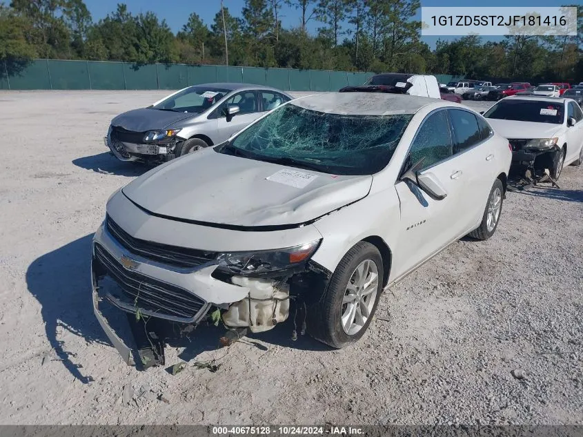 2018 Chevrolet Malibu Lt VIN: 1G1ZD5ST2JF181416 Lot: 40675128