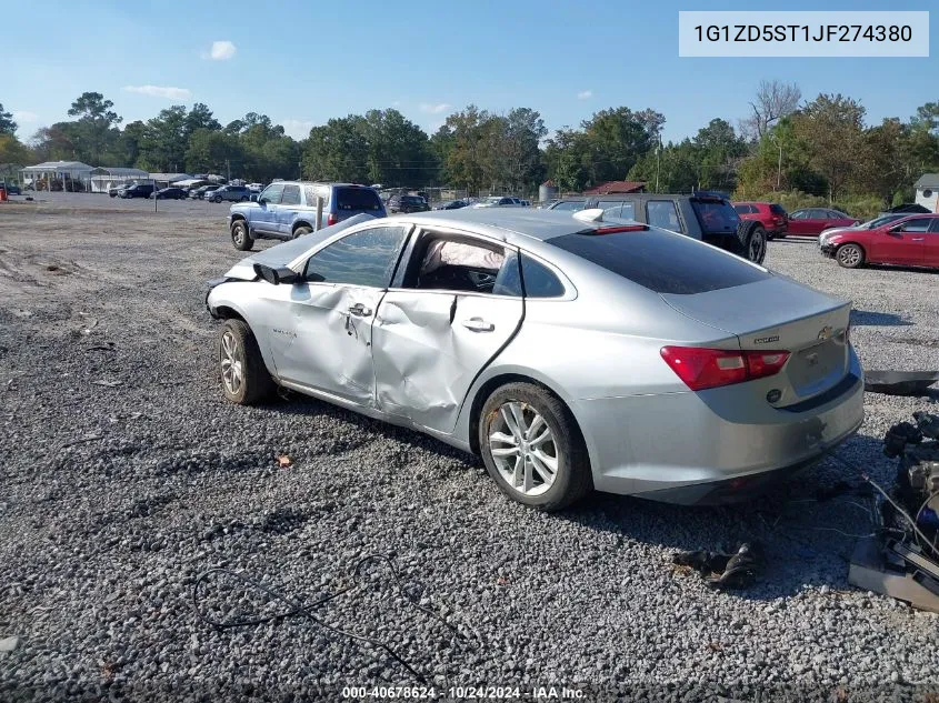 2018 Chevrolet Malibu Lt VIN: 1G1ZD5ST1JF274380 Lot: 40678624