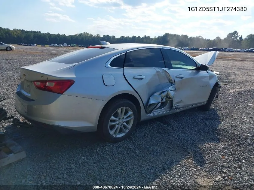 2018 Chevrolet Malibu Lt VIN: 1G1ZD5ST1JF274380 Lot: 40678624