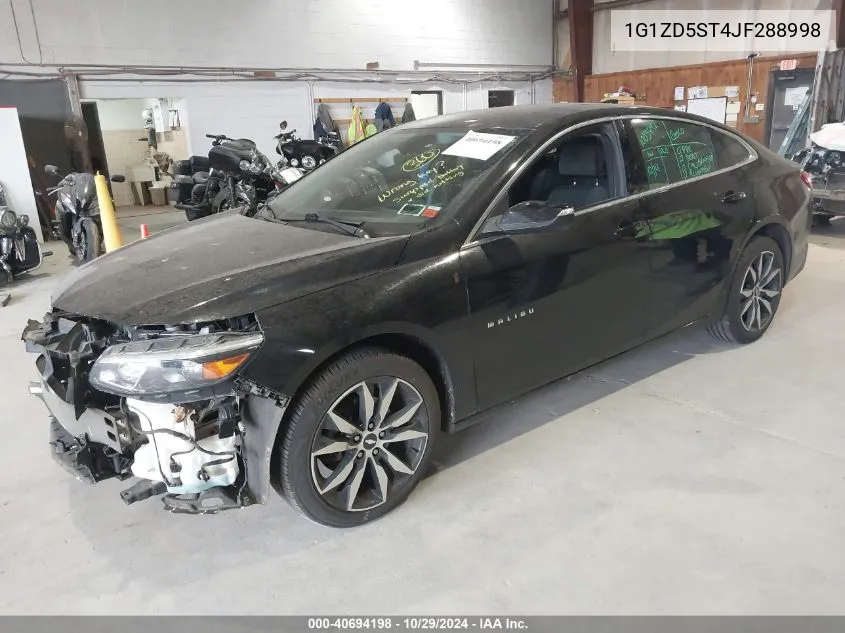 2018 Chevrolet Malibu Lt VIN: 1G1ZD5ST4JF288998 Lot: 40694198