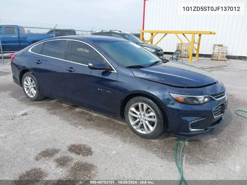 2018 Chevrolet Malibu Lt VIN: 1G1ZD5ST0JF137012 Lot: 40703101