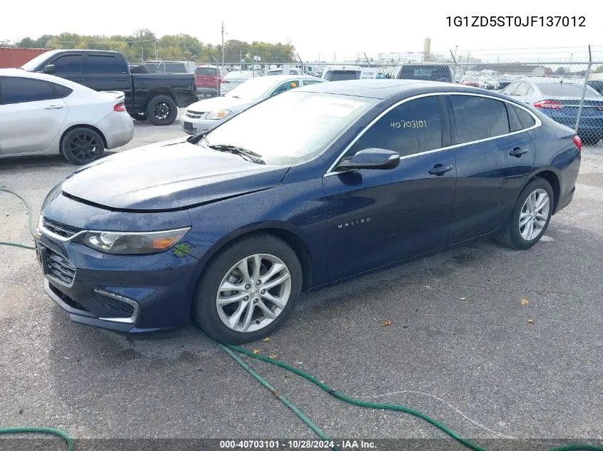 2018 Chevrolet Malibu Lt VIN: 1G1ZD5ST0JF137012 Lot: 40703101