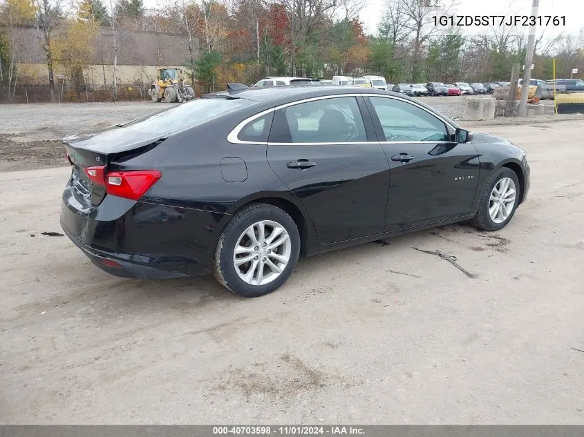 2018 Chevrolet Malibu Lt VIN: 1G1ZD5ST7JF231761 Lot: 40703598