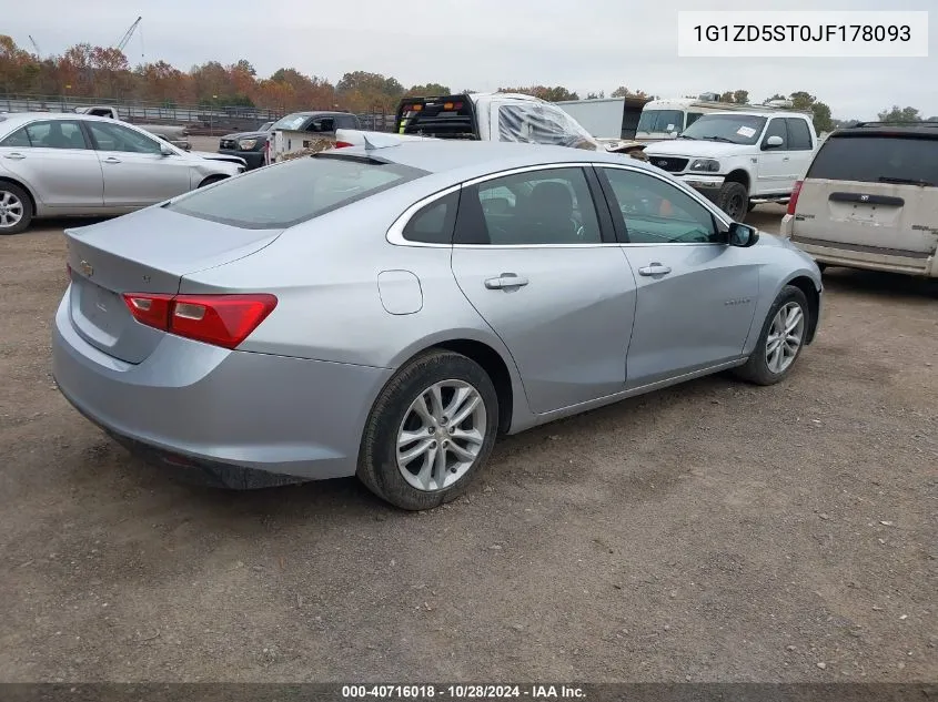 2018 Chevrolet Malibu Lt VIN: 1G1ZD5ST0JF178093 Lot: 40716018