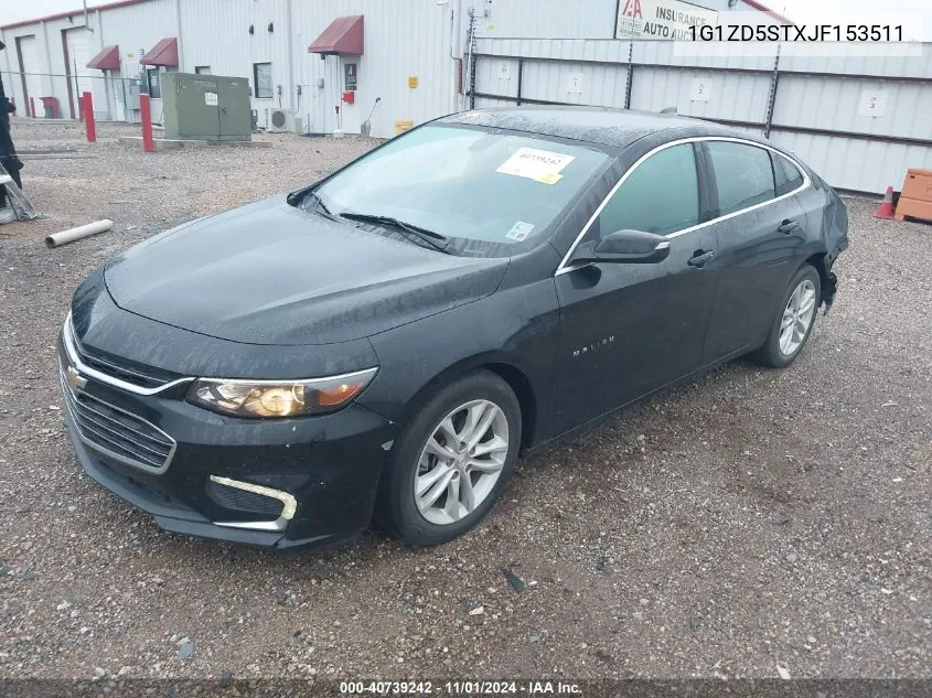 2018 Chevrolet Malibu Lt VIN: 1G1ZD5STXJF153511 Lot: 40739242