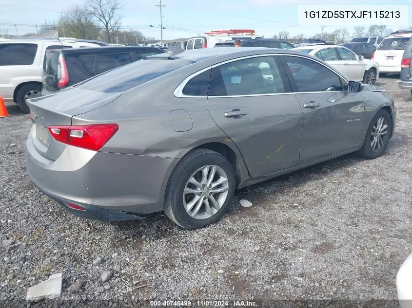 2018 Chevrolet Malibu Lt VIN: 1G1ZD5STXJF115213 Lot: 40745499