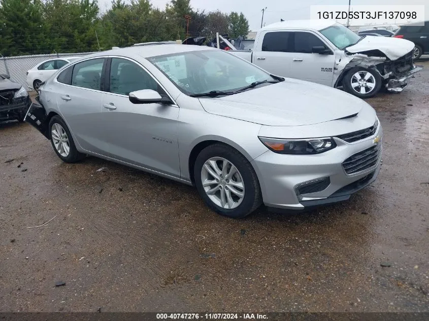 2018 Chevrolet Malibu Lt VIN: 1G1ZD5ST3JF137098 Lot: 40747276