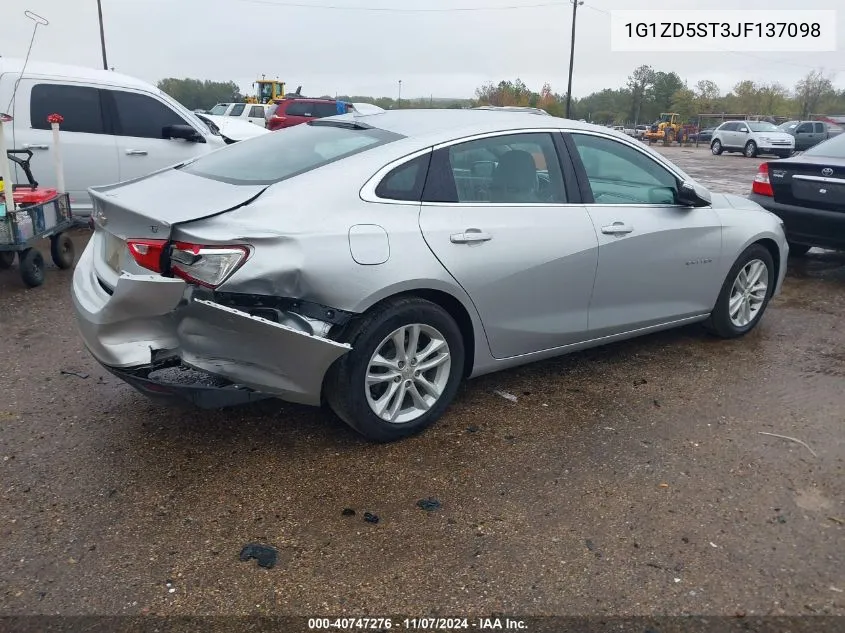 2018 Chevrolet Malibu Lt VIN: 1G1ZD5ST3JF137098 Lot: 40747276