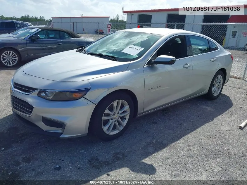 2018 Chevrolet Malibu Lt VIN: 1G1ZD5ST7JF181038 Lot: 40752387