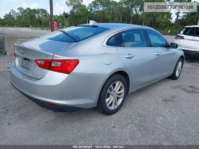 2018 Chevrolet Malibu Lt VIN: 1G1ZD5ST7JF181038 Lot: 40752387