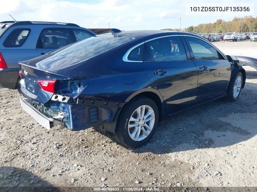 2018 Chevrolet Malibu Lt VIN: 1G1ZD5ST0JF135356 Lot: 40769833