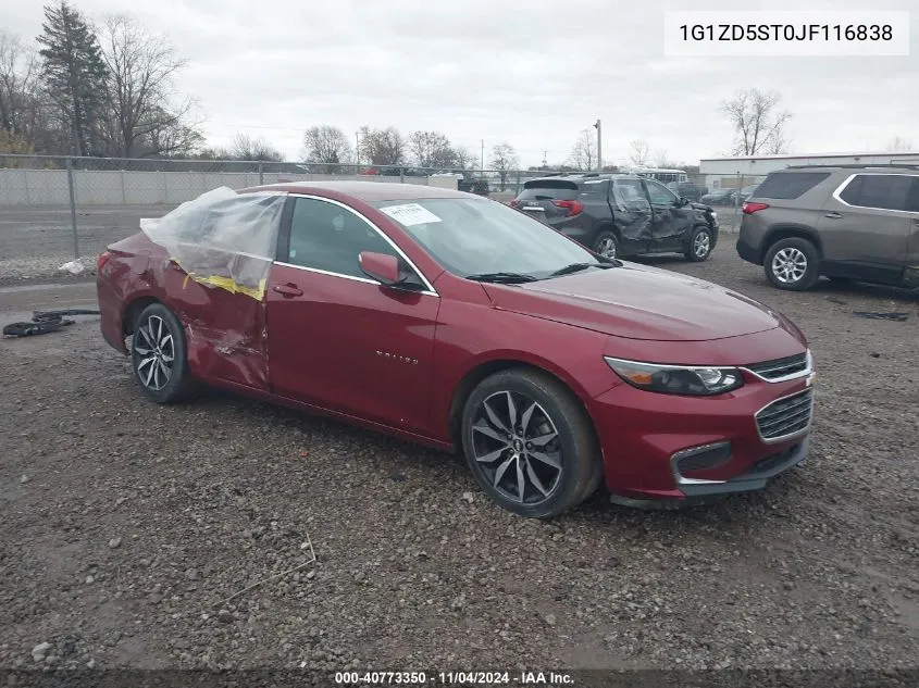 2018 Chevrolet Malibu Lt VIN: 1G1ZD5ST0JF116838 Lot: 40773350