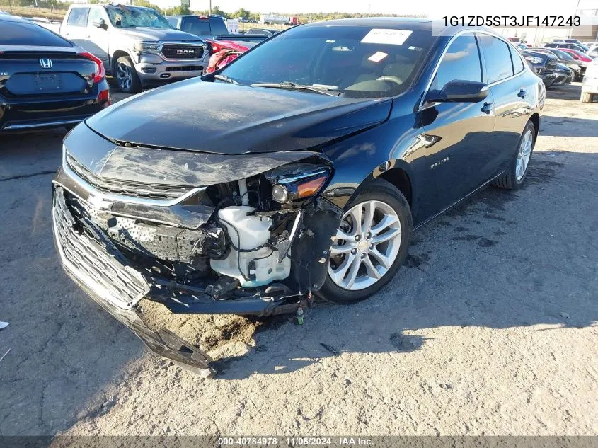 2018 Chevrolet Malibu Lt VIN: 1G1ZD5ST3JF147243 Lot: 40784978