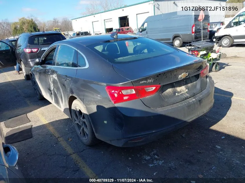 2018 Chevrolet Malibu Lt VIN: 1G1ZD5ST2JF151896 Lot: 40789329