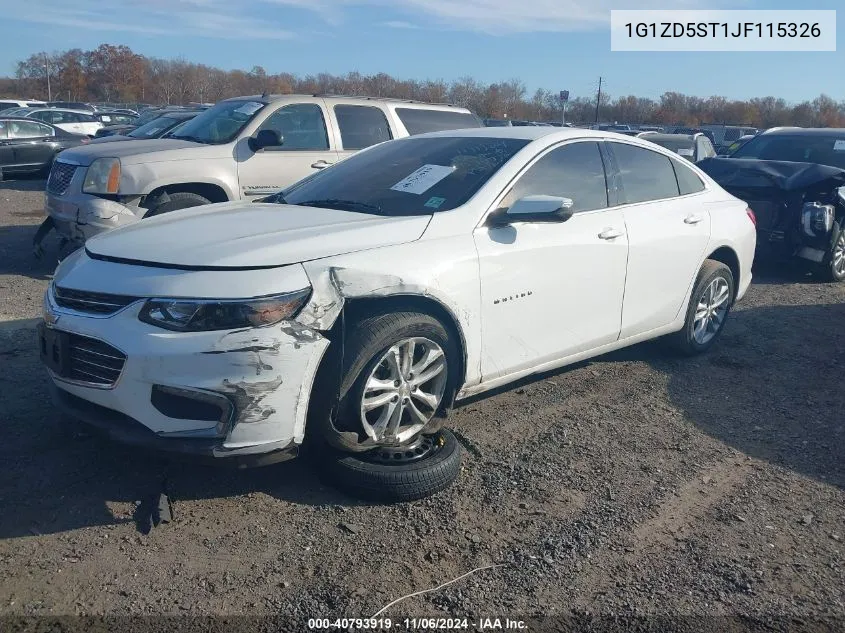 2018 Chevrolet Malibu Lt VIN: 1G1ZD5ST1JF115326 Lot: 40793919