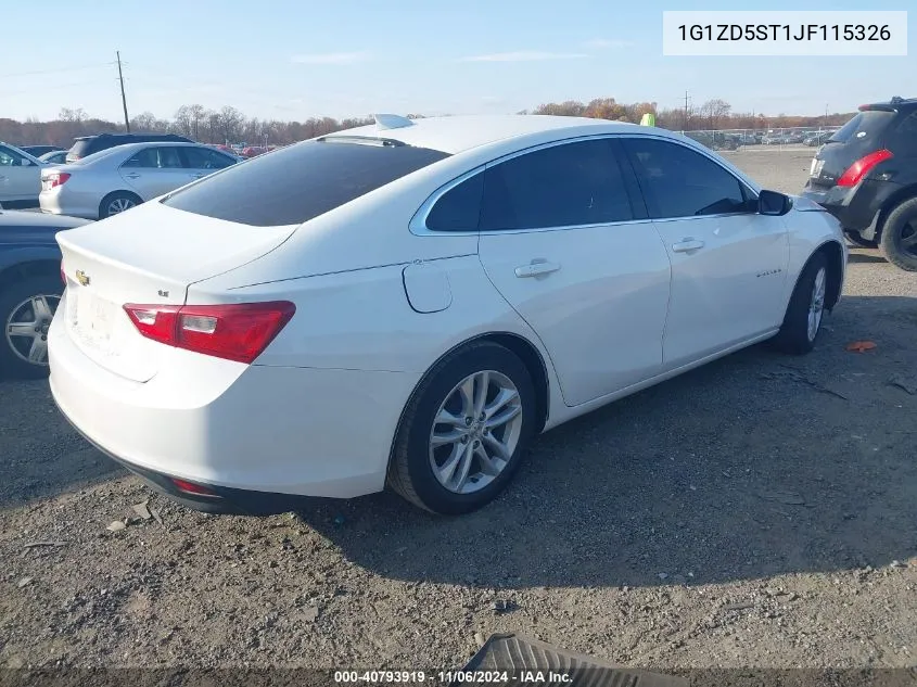 2018 Chevrolet Malibu Lt VIN: 1G1ZD5ST1JF115326 Lot: 40793919